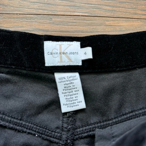 Calvin Klein Velvet Black High Rise Straight Leg Stretch Jeans Women’s Size 4 - Picture 3 of 5